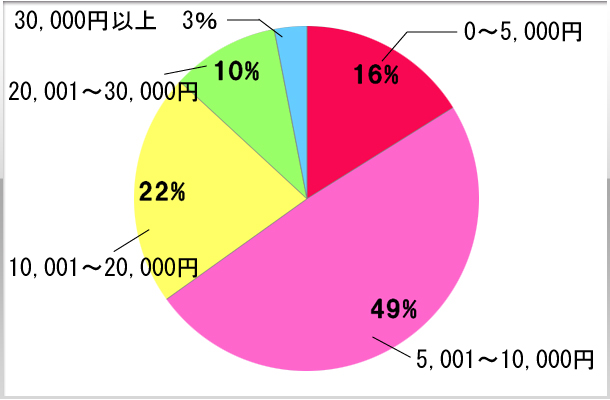 10.コスメにかけるお金はどのくらいですか？（1か月）